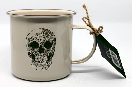 Totenkopf Kaffeebecher emailliert