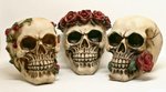 Drei Rosen Totenköpfe